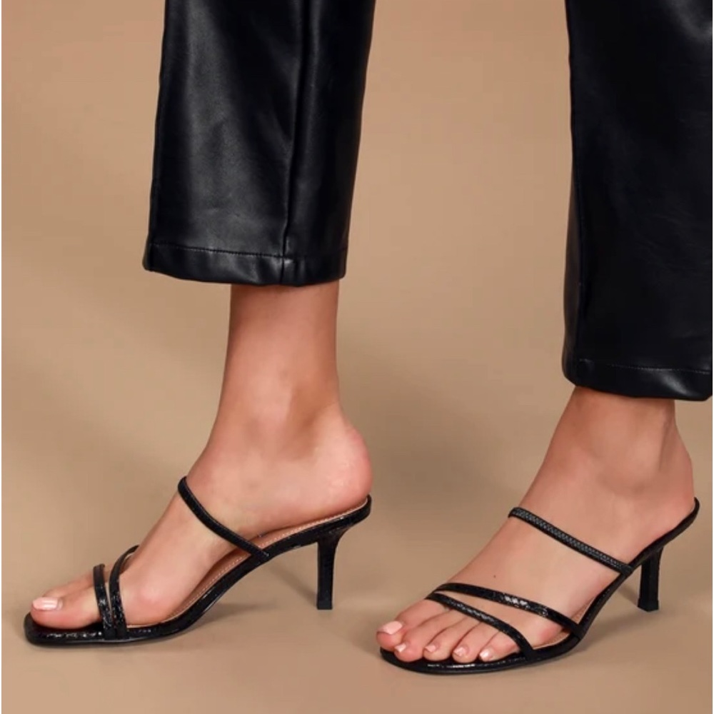 Loft Black Snake strappy high heel Sandles